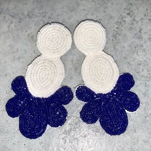 NEW! J Crew Purple/White Earrings